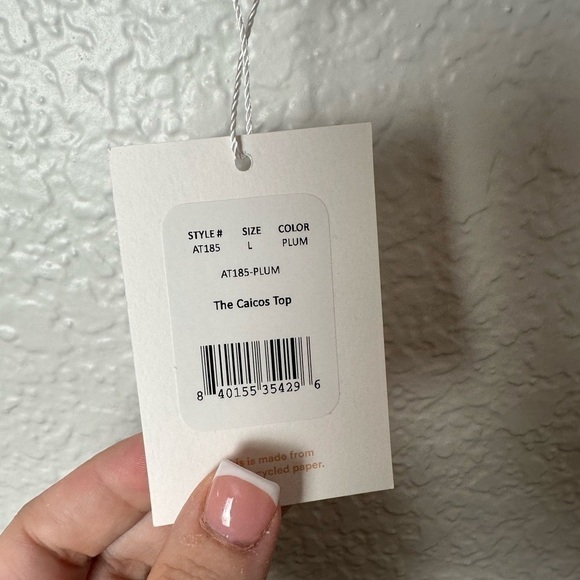 NWT Andie Swim The Caicos Top in Plum - Picture 3 of 6